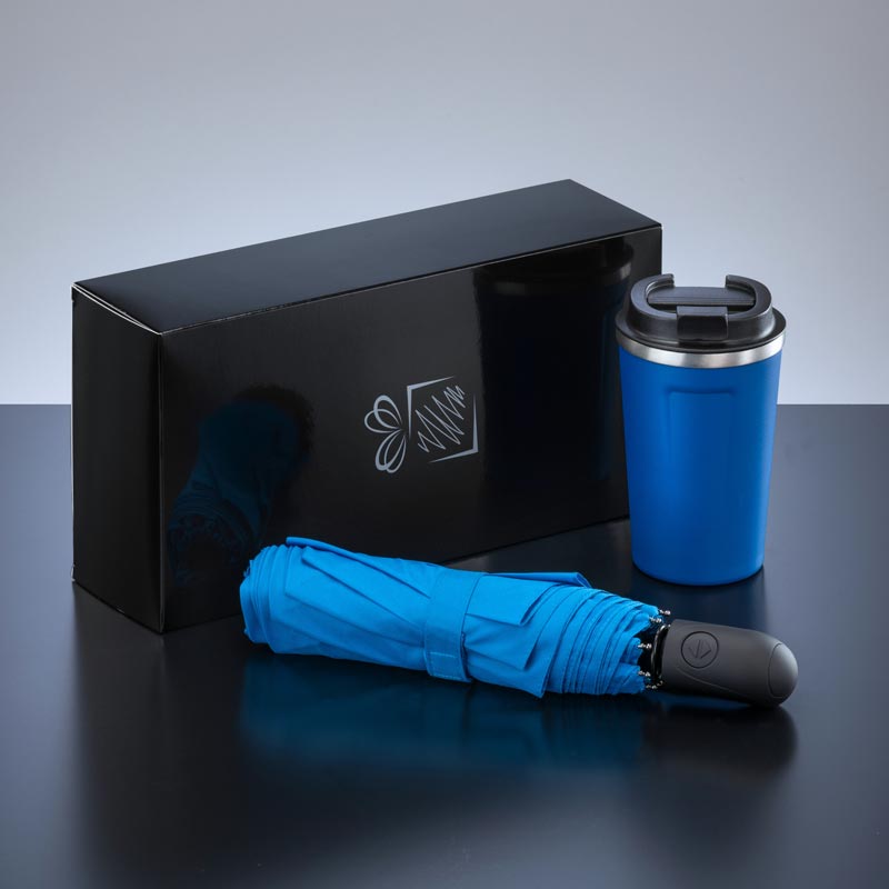 Darilni set Traveller: termo skodelica Nordic 350 ml in polnoavtomatski dežnik