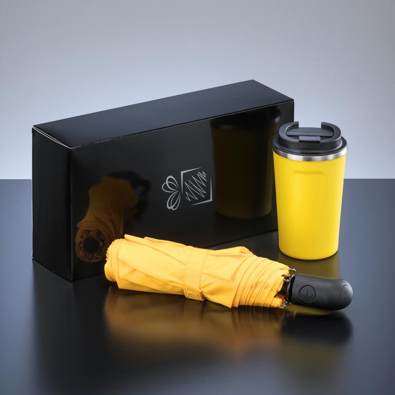 Darilni set Traveller: termo skodelica Nordic 350 ml in polnoavtomatski dežnik