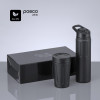 Darilni set Scandic: Termo skodelica 350 ml & jeklena steklenica s slamico 750 ml