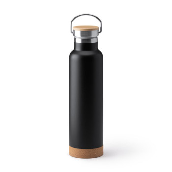 Eko termo steklenica Vader iz recikliranega jekla s plutovinastim dnom (650 ml)