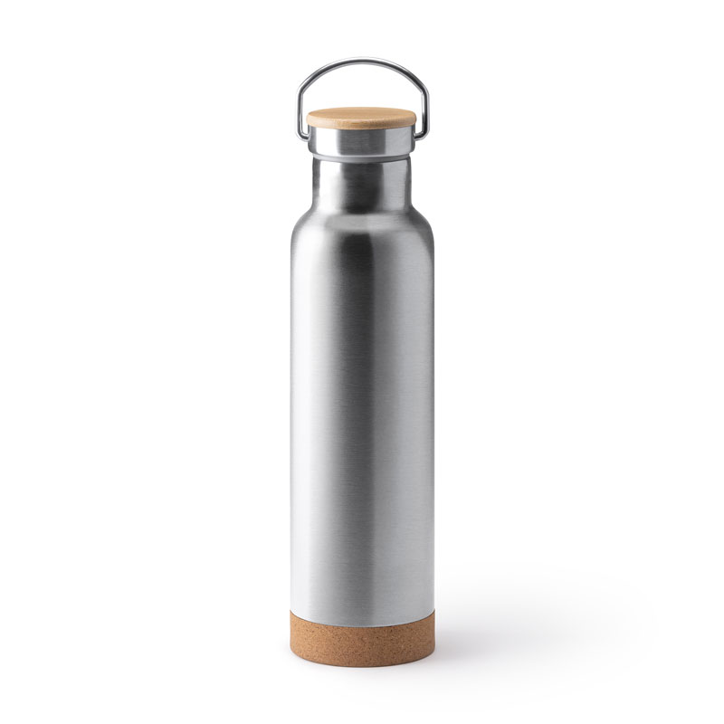 Eko termo steklenica Vader iz recikliranega jekla s plutovinastim dnom (650 ml)