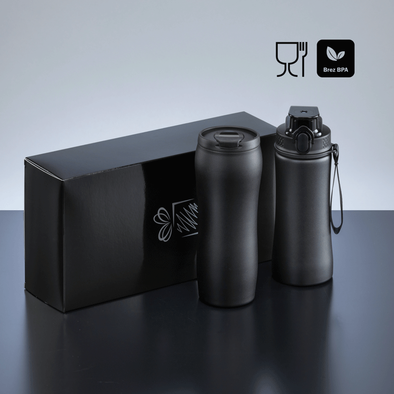 Darilni set Primo: termo skodelica 400 ml in jeklena steklenica 550 ml